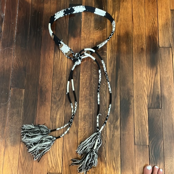 Free People Black and White Woven Belt - Picture 2 of 5
